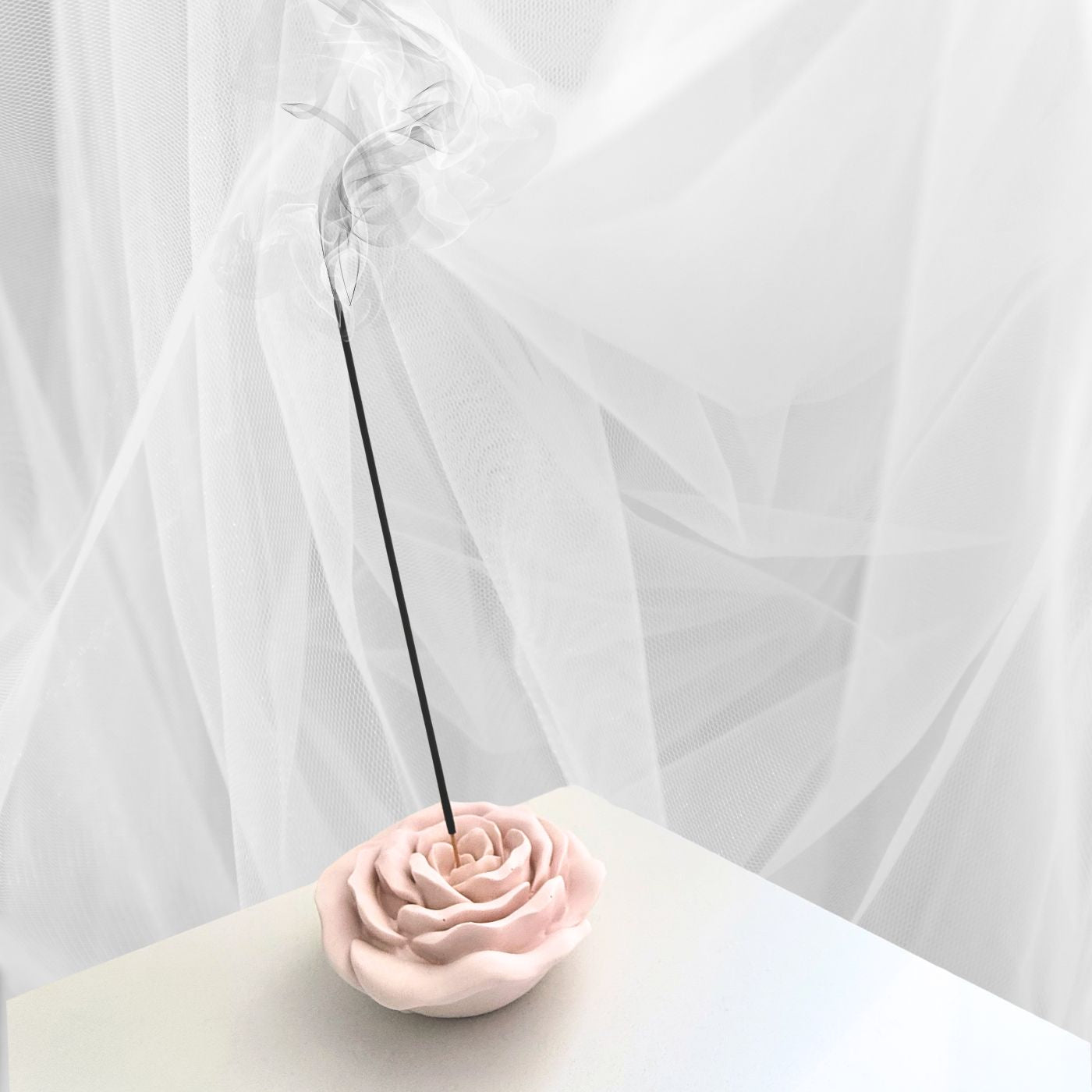 Rose Incense Holder - BLUSH PINK (MADE TO ORDER)