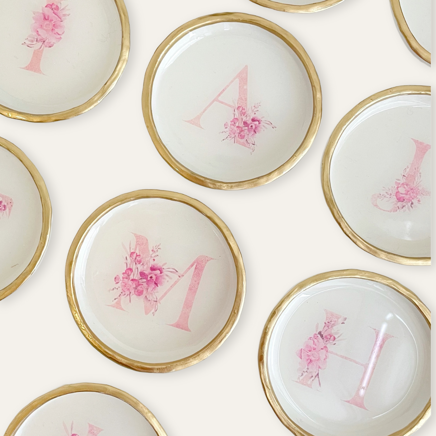 Floral Monogram - Ring Dish