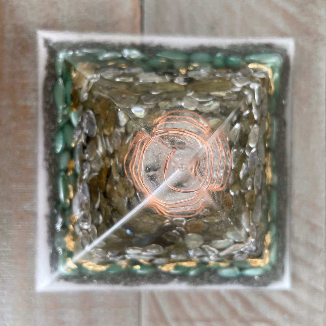 Gemstone Orgone Pyramid - Aventurine, Labradorite, and Clear Quartz