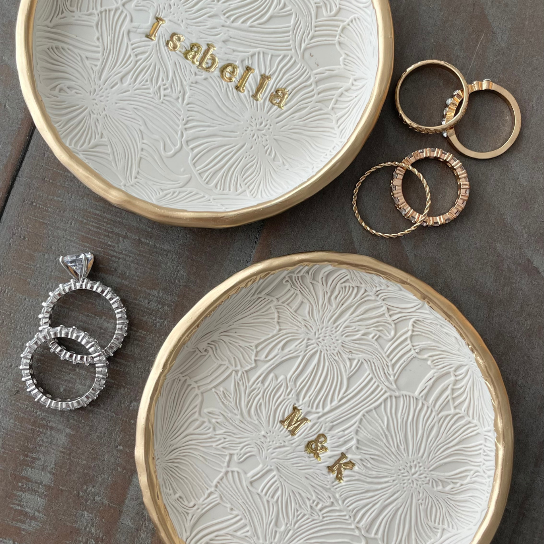 Personalized Floral Ring Dish: Perfect for Weddings, Engagements, and Special Occasions- MADE TO ORDER