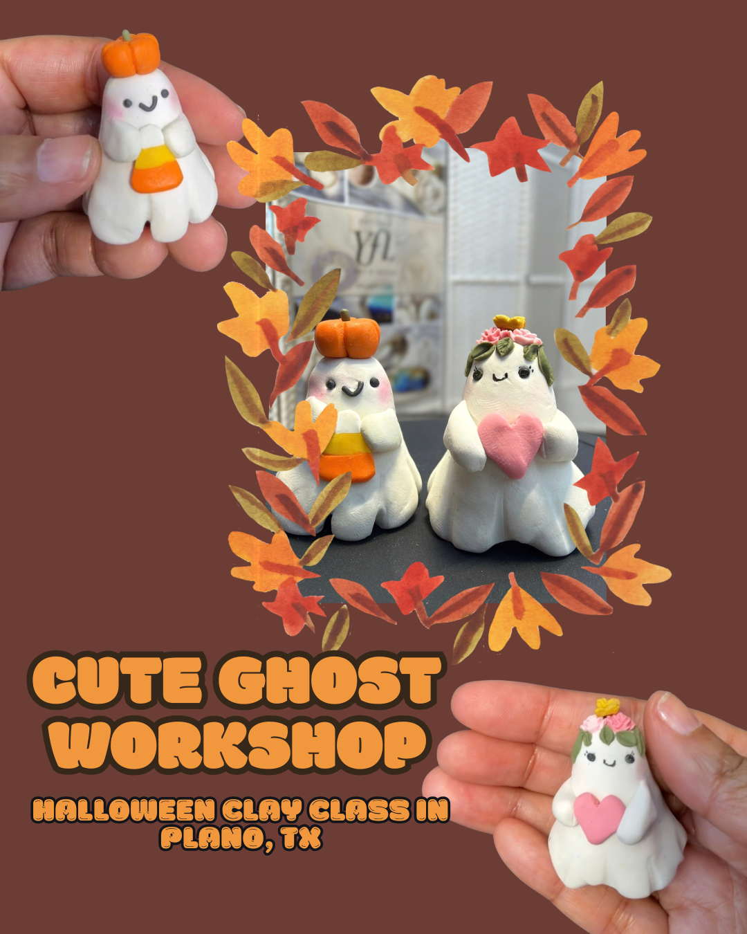 Cute Ghost Workshop — Halloween clay class in Plano, TX
