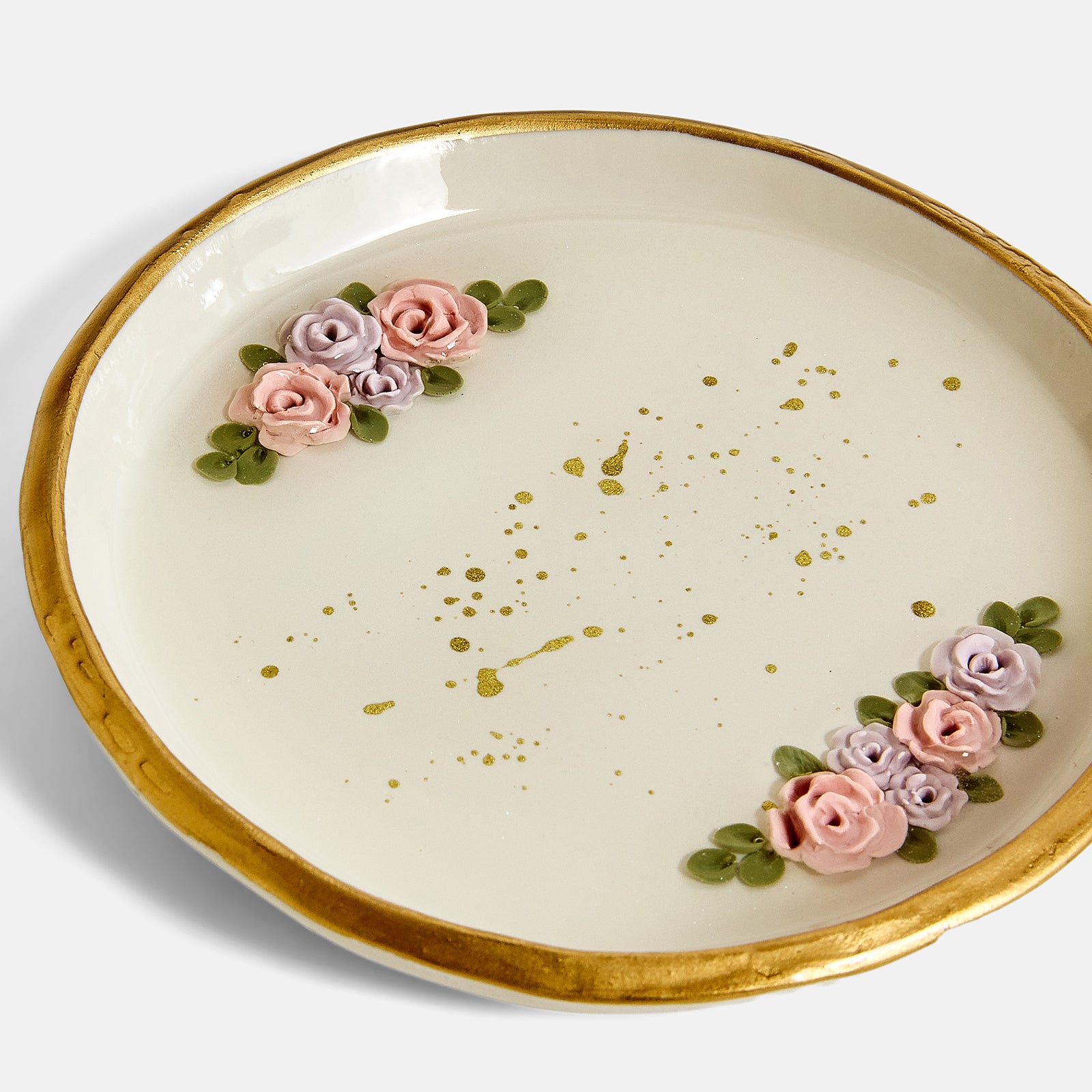 Roses - Ring Dish - Pink Purple roses