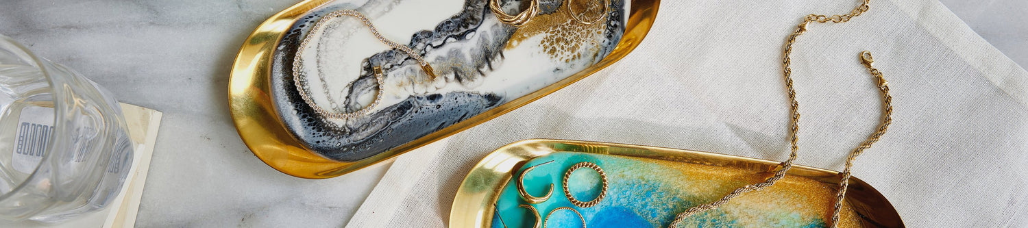 Jewelry tray brass silver black