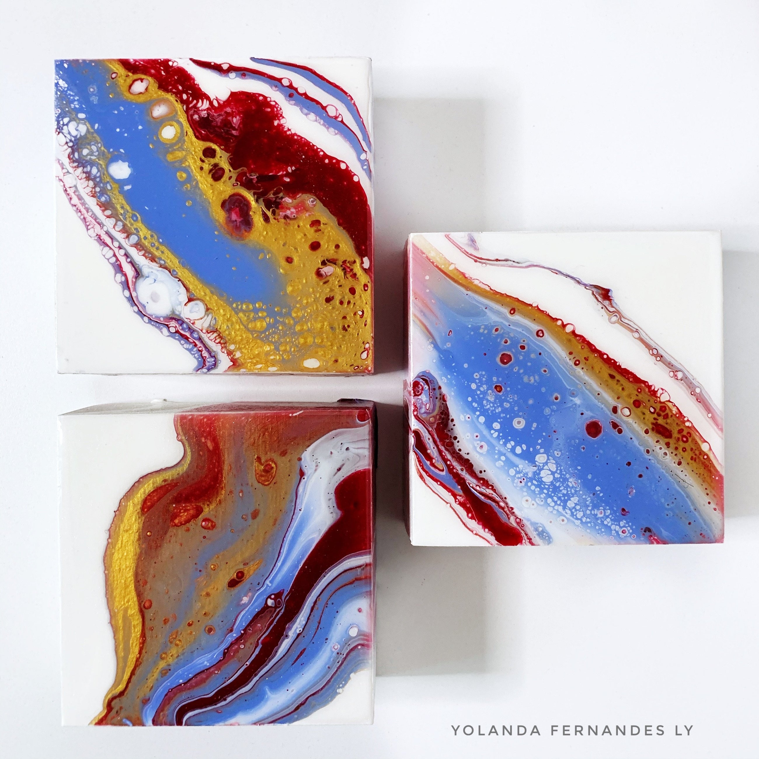 Fluid acrylic resin paintings 