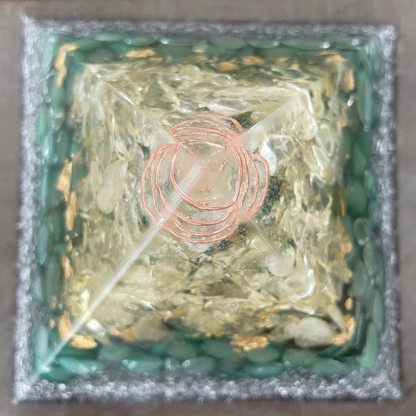 Gemstone Orgone Pyramid -  Citrine, Aventurine and Clear Quartz