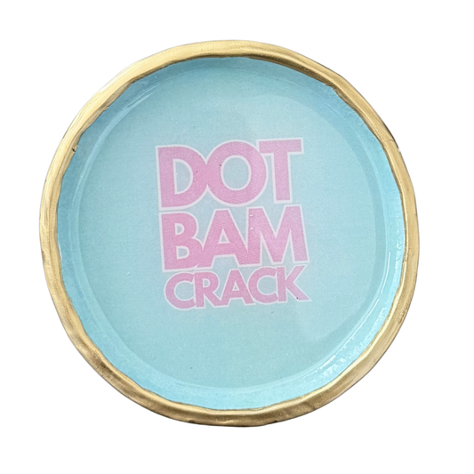 Mahjong Ring Dish –“DOT BA, CRACK ” Jewelry Tray for Mahjong Lover