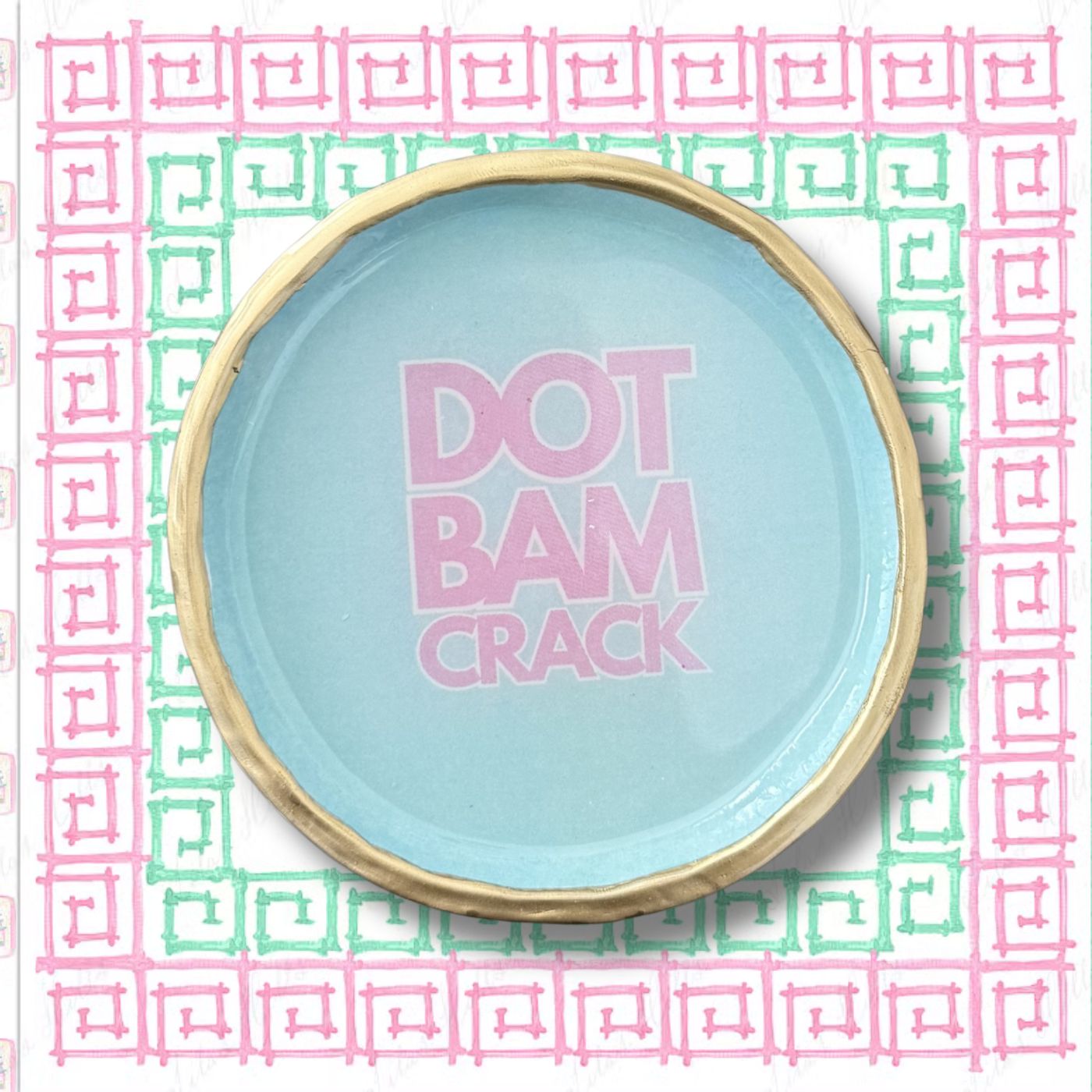 Mahjong Ring Dish –“DOT BA, CRACK ” Jewelry Tray for Mahjong Lover