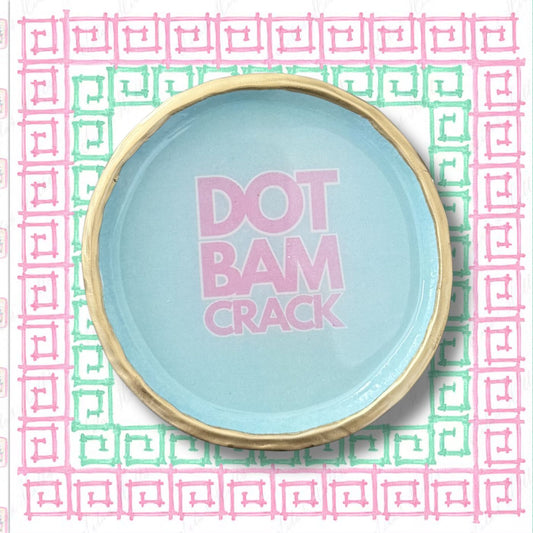 Mahjong Ring Dish –“DOT BA, CRACK ” Jewelry Tray for Mahjong Lover