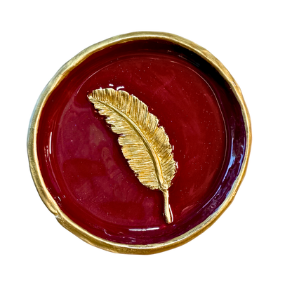 Gold Feather Ring Dish