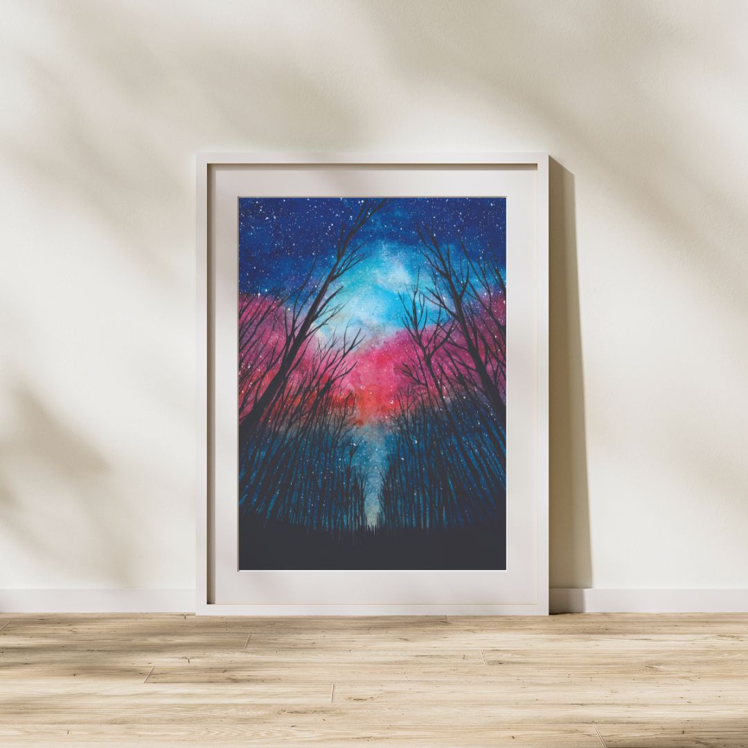 Forest watercolor landscape-8x10inch - Art Print - Digital Download