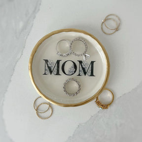 MOM - Black and White Florals - Ring Dish