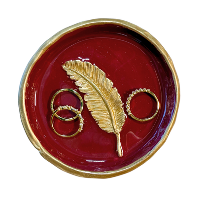 Gold Feather Ring Dish