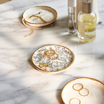 Peony Line Art - Ring Dish