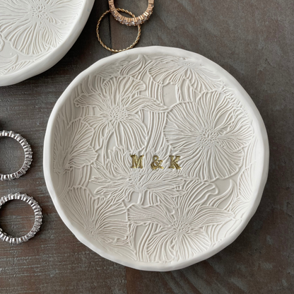 Personalized Floral Ring Dish: Perfect for Weddings, Engagements, and Special Occasions- MADE TO ORDER