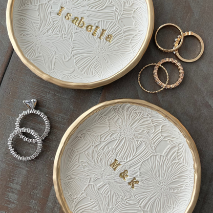Personalized Floral Ring Dish: Perfect for Weddings, Engagements, and Special Occasions- MADE TO ORDER