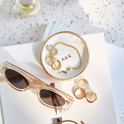 Personalized Floral Ring Dish: Perfect for Weddings, Engagements, and Special Occasions- MADE TO ORDER
