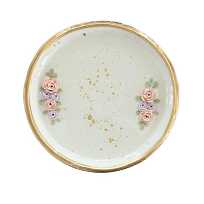 Roses - Ring Dish - Pink Purple roses
