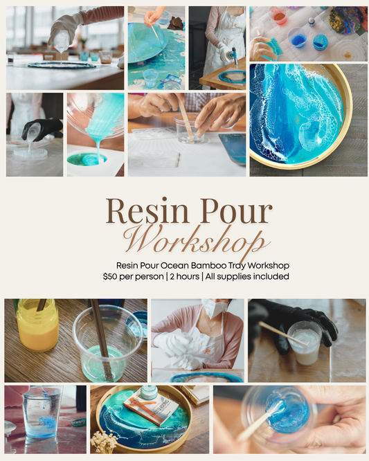 Resin Pour Ocean Bamboo Tray Workshop