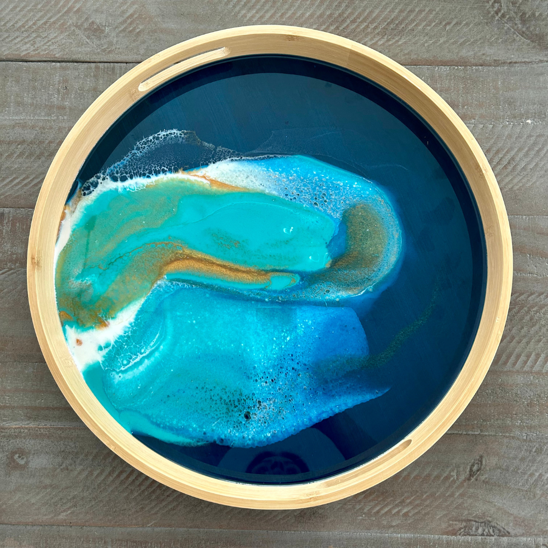Bamboo Tray - Abstract Art