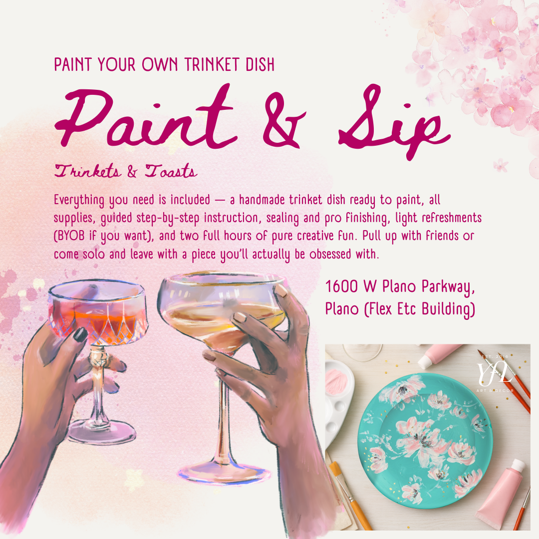 Paint and Sip at Trinkets & Toasts - (Beginner Friendly) Florals