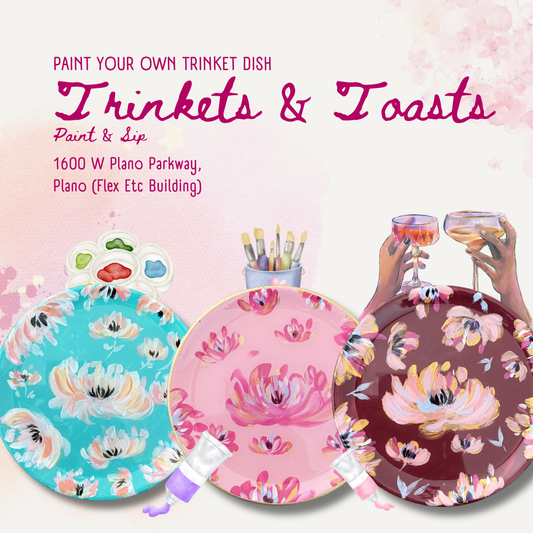 Paint a Trinket Dish - (Beginner Friendly) Florals