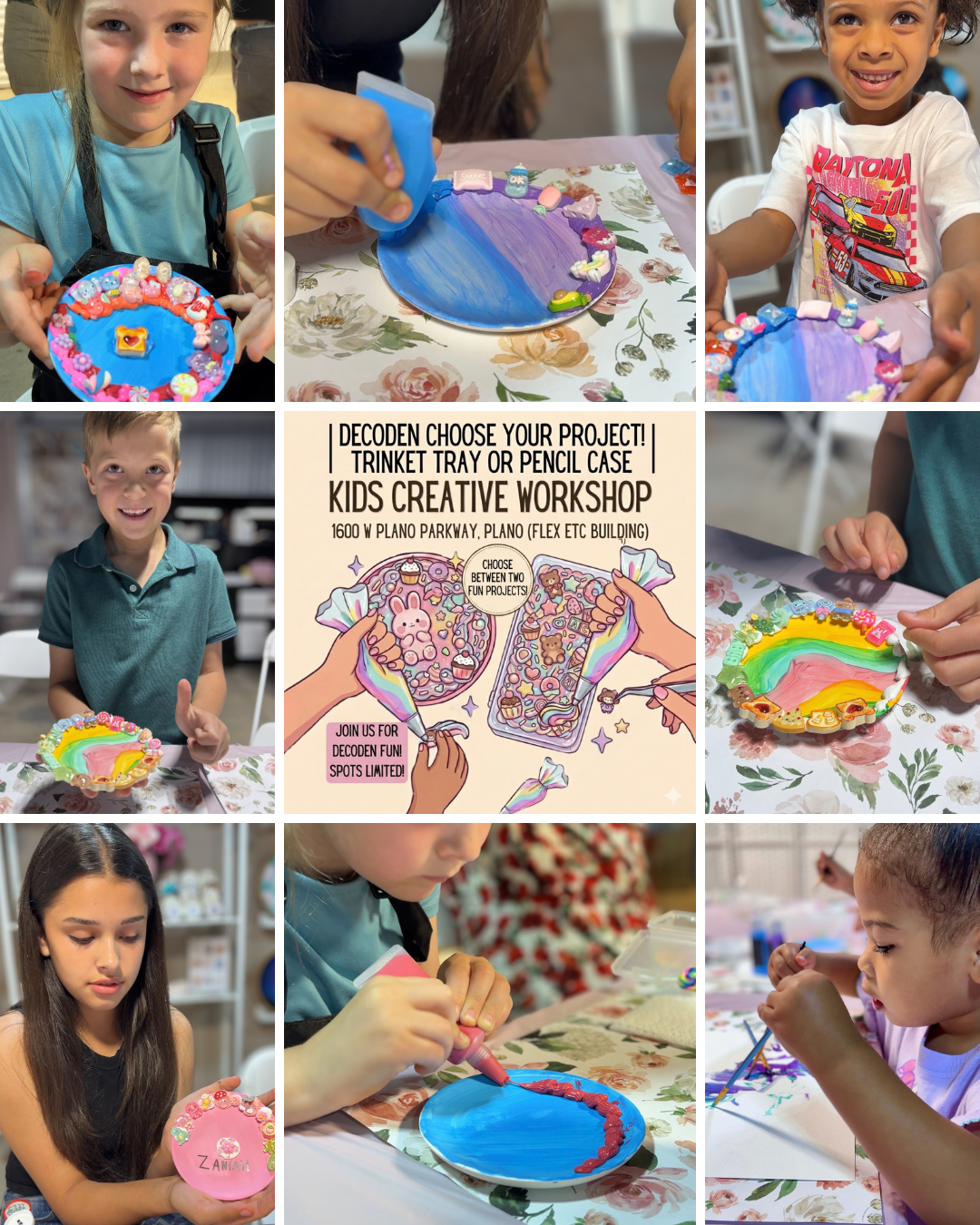 Decoden kawaii craft workshop at studio in Plano TX
