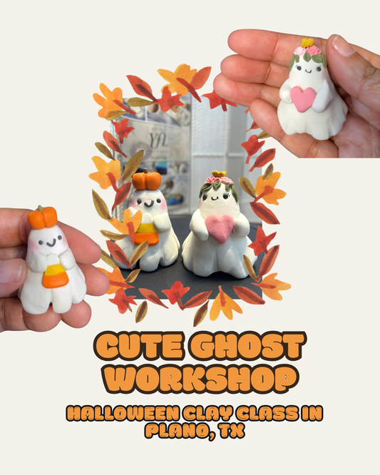 Cute Ghost Workshop — Halloween clay class in Plano, TX