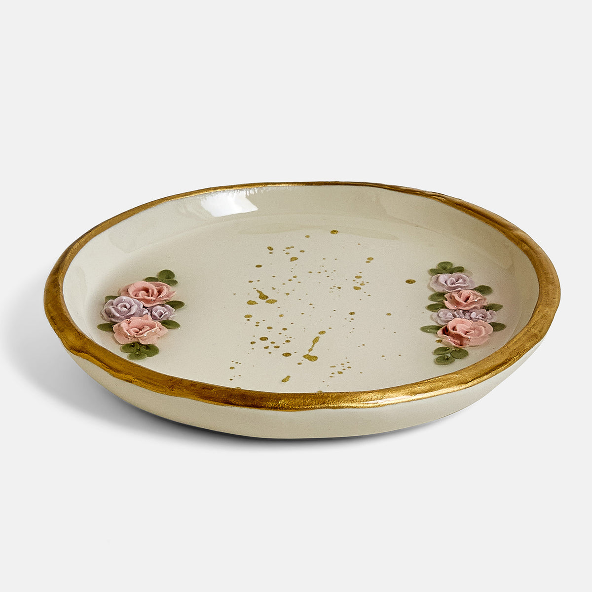 Roses - Ring Dish - Pink Purple roses