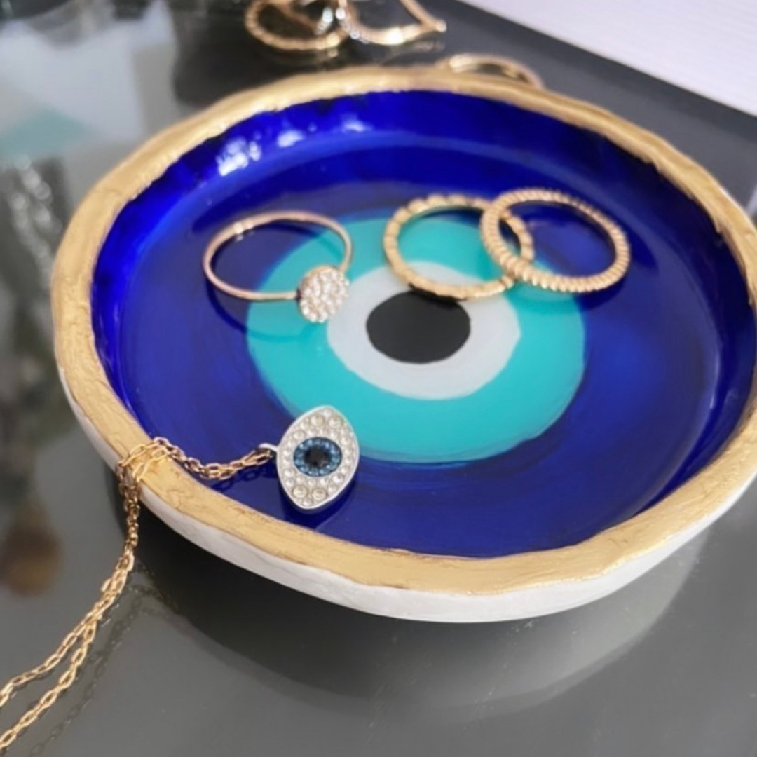Evil Eye Dish Jewelry Dish | Ring Dish | Trinket Dish| Wedding Gift | Engagement Gift | Anniversary Gift | Bridal Shower | Housewarming | Gift for Her | Mother’s Day Evil Eye Ring Dish, Trinket Dish, Clay Ring Dish, Jewelry Dish, Witchy Decorations, Spiritual Gift, Greek Baptism Favors, Symbolic Gifts