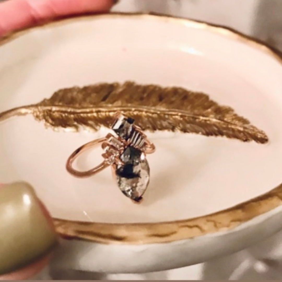 Gold Feather Ring Dish