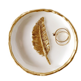 Gold Feather Jewelry Dish | Ring Dish | Trinket Dish| Wedding Gift | Engagement Gift | Anniversary Gift | Bridal Shower | Housewarming | Gift for Her | Mother’s Day