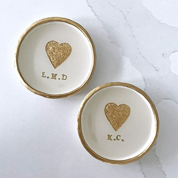 Custom Personalized - Heart with text - Ring Dish MADE TO ORDER