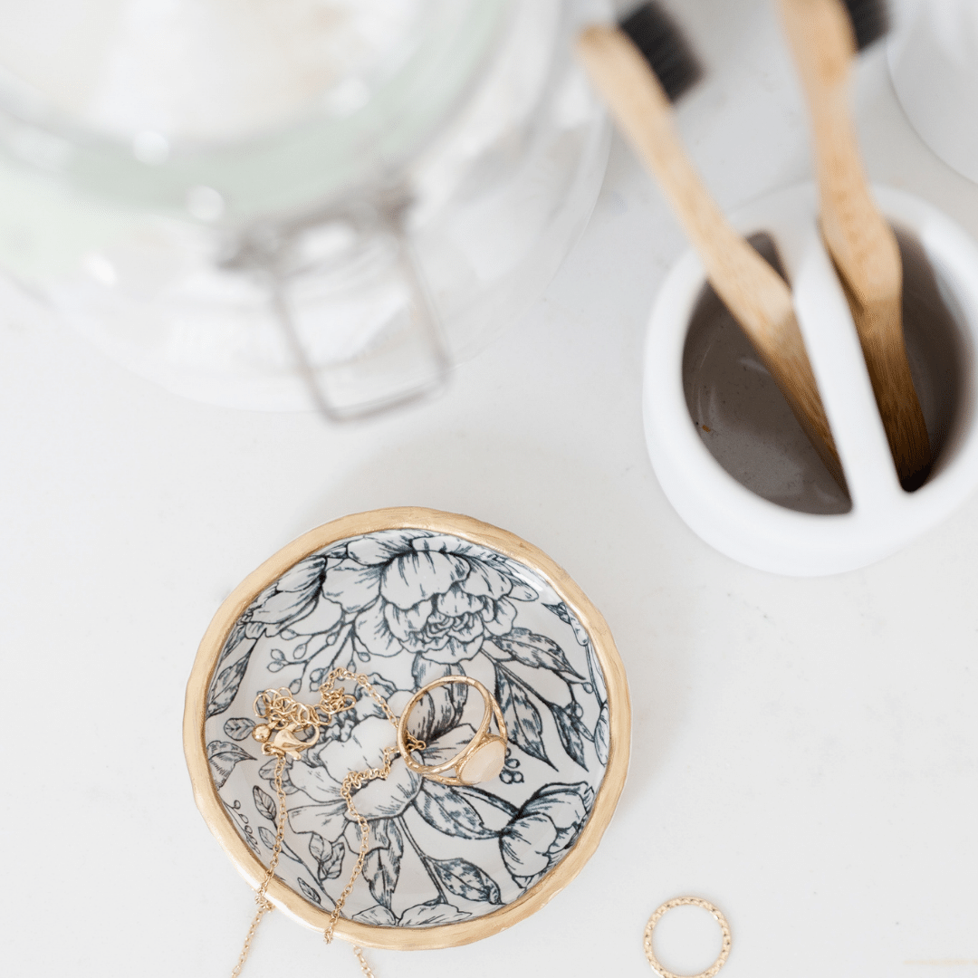 Peony Line Art - Ring Dish