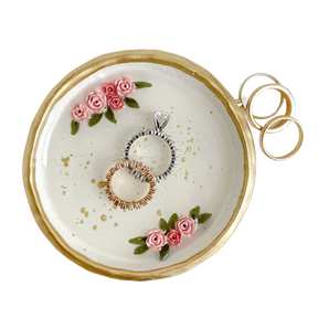 Floral Ring Dish - Pink floral theme