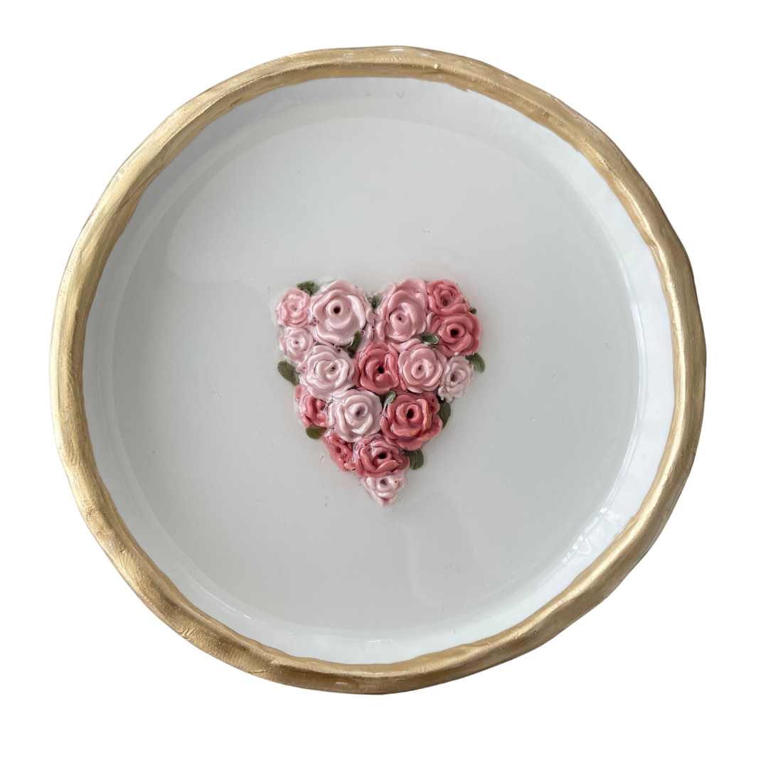 Floral Heart Ring Dish