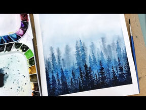Painting a Misty Forest in watercolour YFL Art 