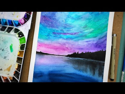 Mirrored Waters - 8x10 inches - Watercolor Art Print -Digital Download