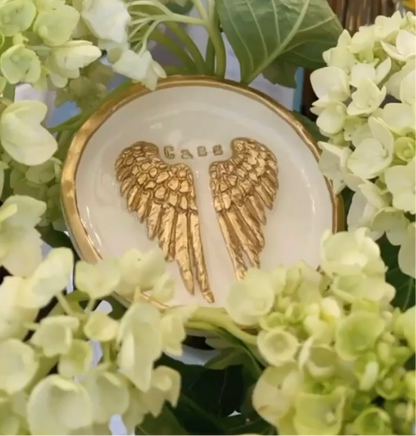 memorial angel wing gift Jewelry Dish | Ring Dish | Trinket Dish| Wedding Gift | Engagement Gift | Anniversary Gift | Bridal Shower | Housewarming | Gift for Her | Mother’s Day Teachers gift | Retirement gift | coworker gift | Baptism gift | Confirmation gift 