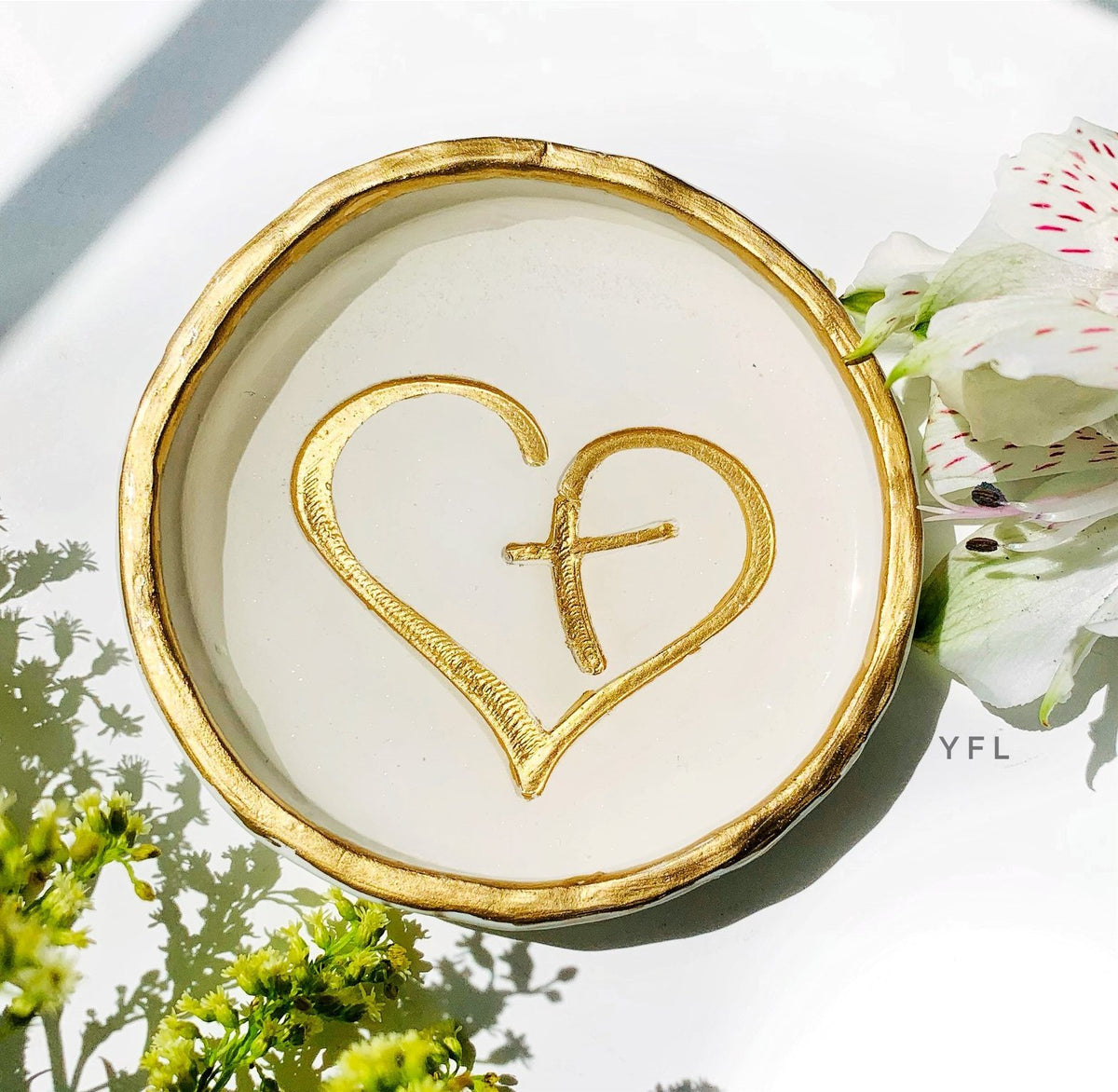 Cross Heart baptism communion religious gift Jewelry Dish | Ring Dish | Trinket Dish| Wedding Gift | Engagement Gift | Anniversary Gift | Bridal Shower | Housewarming | Gift for Her | Mother’s Day Teachers gift, Retirement gift, coworker gift