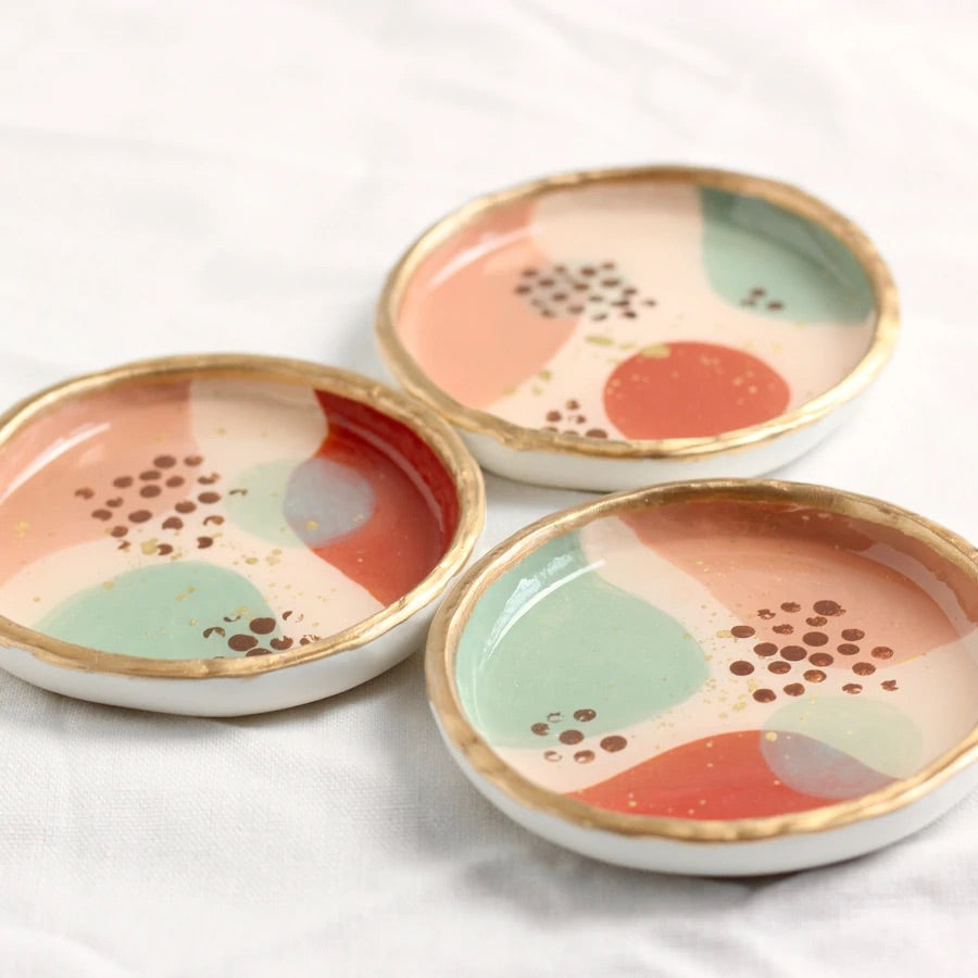 Boho styled Ring Dish - Handmade & hand painted
